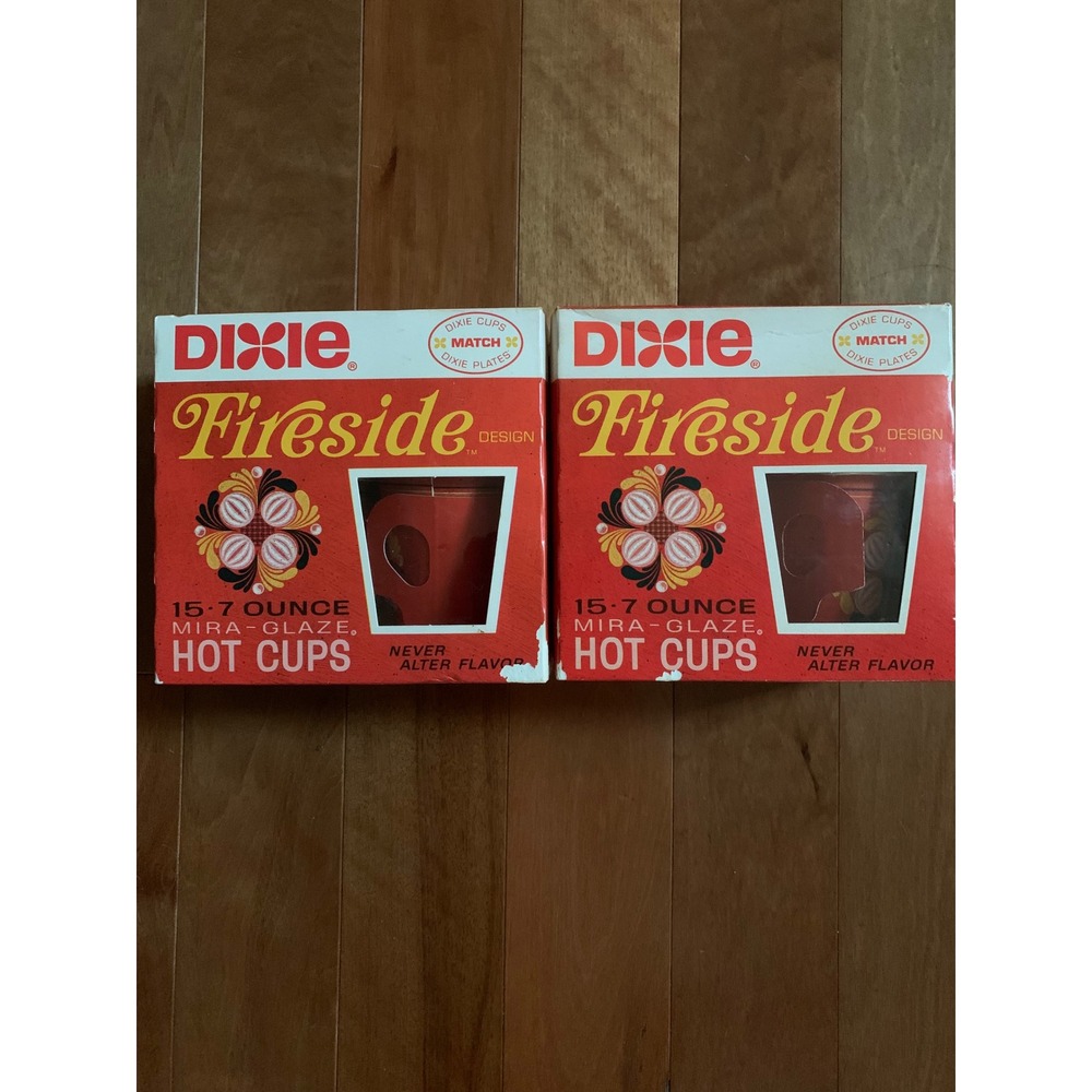 Vintage Dixie Fireside Design Mira Glaze 15.7 Ounce Hot Cups Set of 2 New in Box